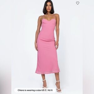 Princess Polly Trudy Maxi Dress Pink Sweetheart Bodycon Midi Dress Backless